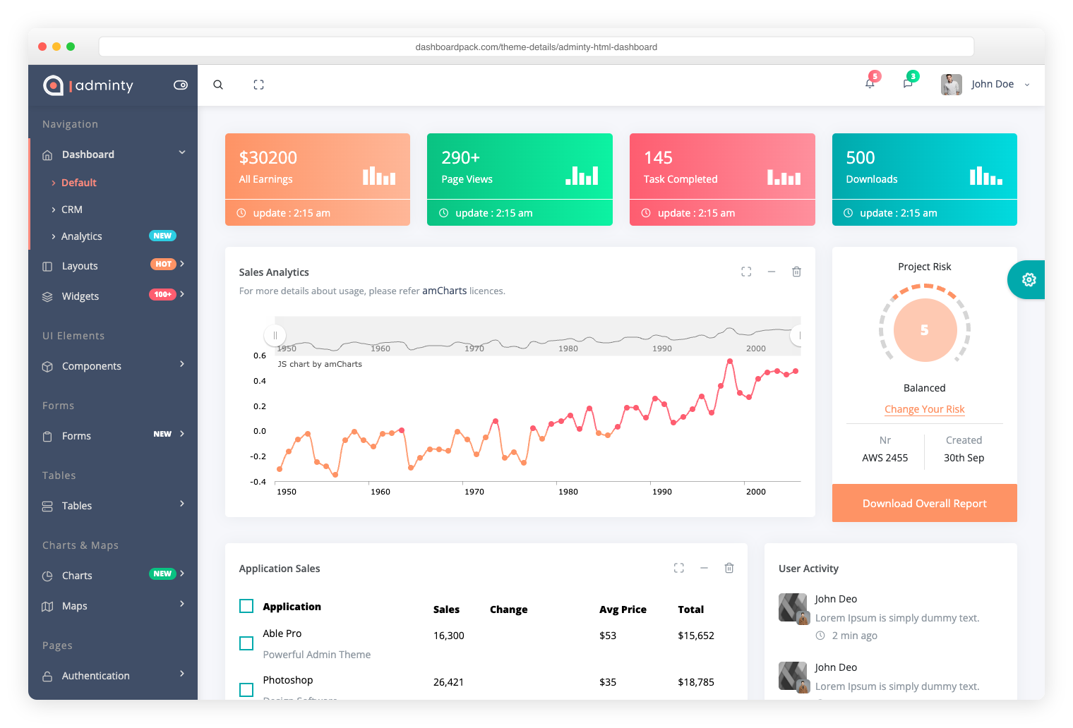 Adminty — large-scale admin template with 160+ pre-built pages